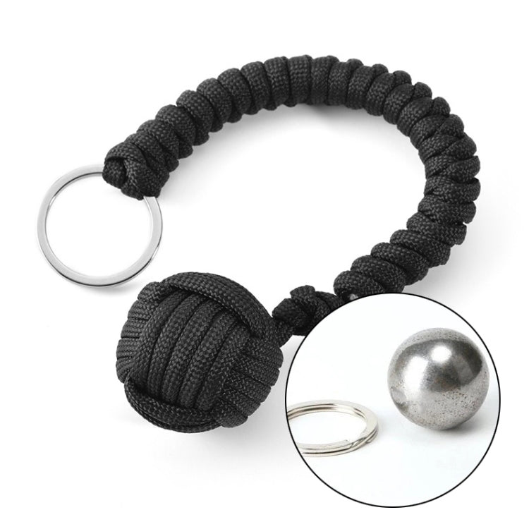 Outdoor Security Protection Black Monkey Fist Steel Ball Bearing Self Defense Lanyard Survival Key Chain Outdoor Security Protection Black Monkey Fist Steel Ball Bearing Self Defense Lanyard Survival Key Chain